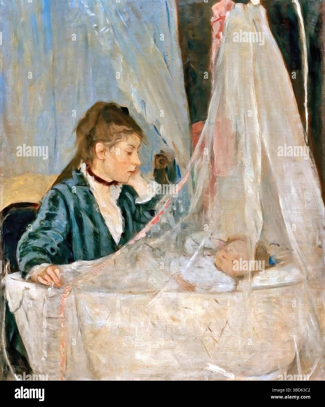 The Cradle, 1872 – Berthe Morisot Illustrazione Vettoriale