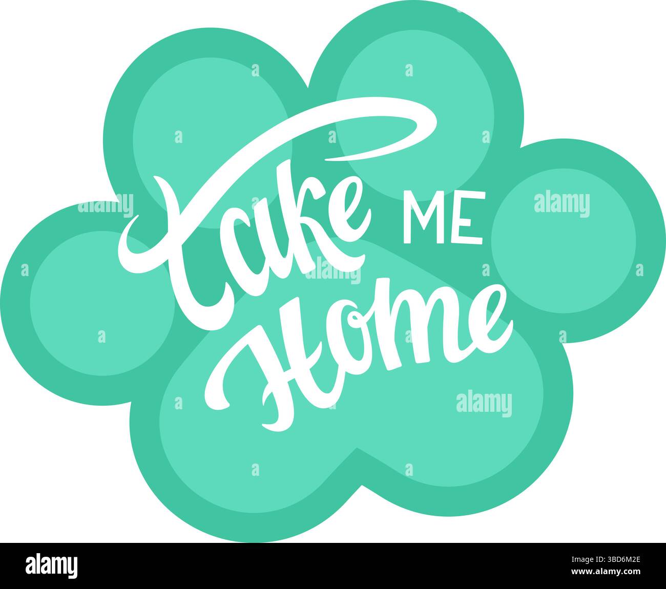 Design affascinante con la frase "Take me Home", su zampa, perfetto per viaggiare con animali domestici e adottare animali. tema per animali domestici Illustrazione Vettoriale