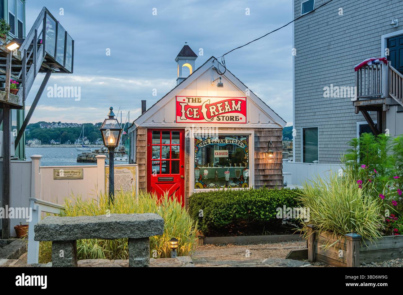 Gelateria al Bearskin Neck di Rockport, a Cape Ann, Essex County, Massachusetts, New England, Stati Uniti Foto Stock