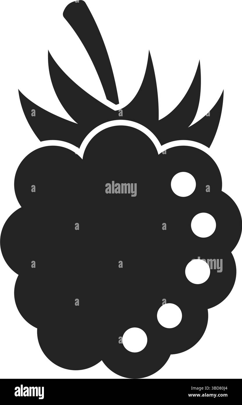 Icona dell'uva, del mirtillo e del lampone in stile piatto. Illustrazione vettoriale Berry su sfondo isolato. Lo spuntino naturale indica il concetto di business. Illustrazione Vettoriale