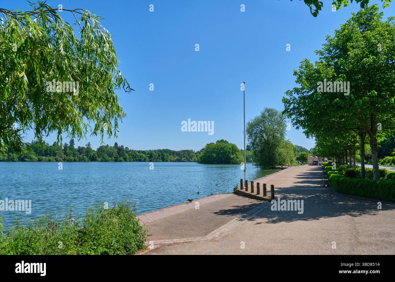 Promenade al Mere, Ellesmere, Shropshire Foto Stock