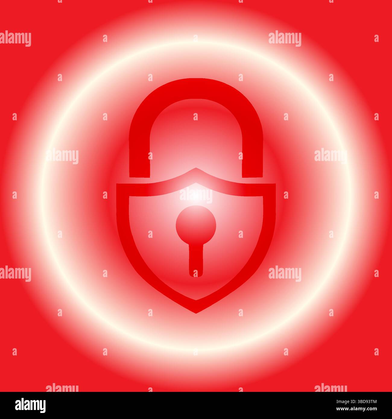 Icona rossa di sicurezza con lucchetto - simbolo di sicurezza digitale Illustrazione Vettoriale