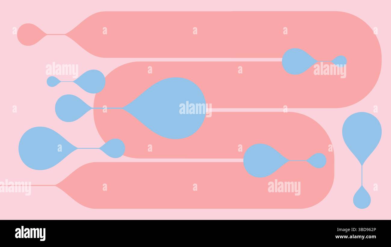 Sfondo a bolle fluenti rosa e blu Illustrazione Vettoriale