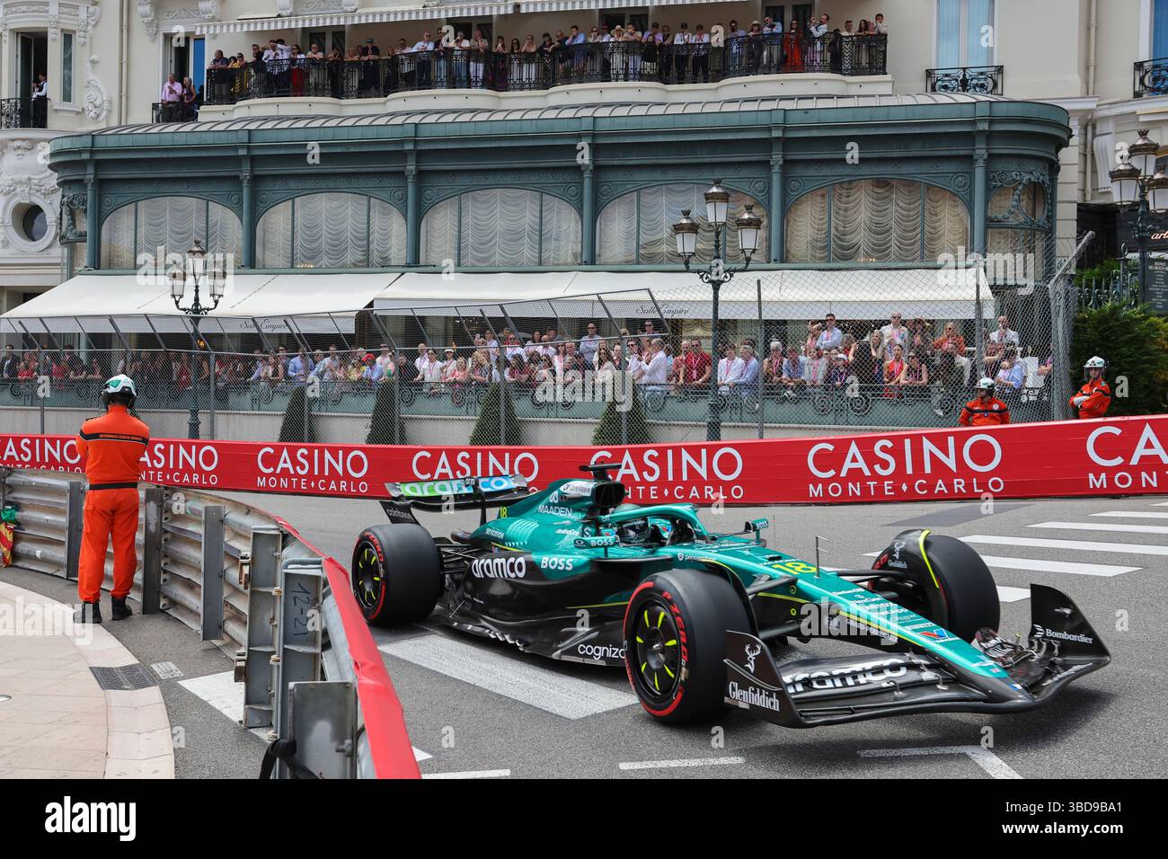 Monaco, 23 maggio 2025. Formula 1 Tag Heuer Grand Prix de Monaco 2025. Nella foto: #18 Lance Stroll (CAN) del team Aston Martin Aramco F1 in AMR25 durante la prima sessione di prove © Piotr Zajac/Alamy Live News Foto Stock