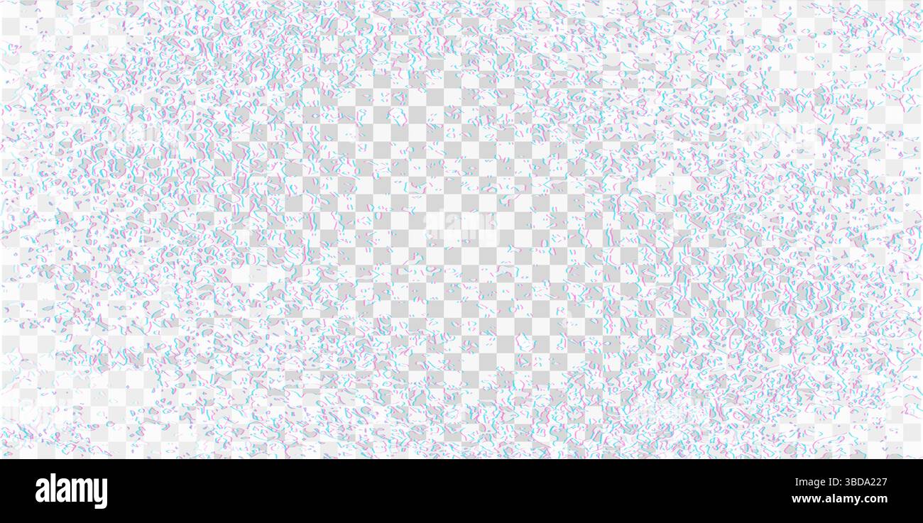 Texture glitch con StaticNoise. Sfondo interferenza digitale astratto. Errore segnale TV analogico con artefatti da rumore bianco. Distorsione pixel Illustrazione Vettoriale