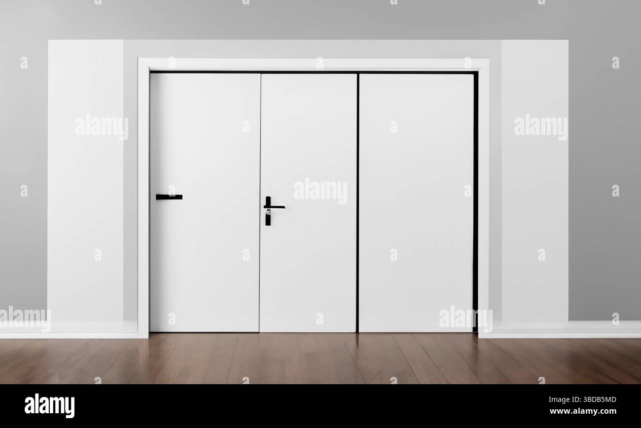 bianco, moderno, arredamento minimalista, tradizionale, classico, artigianato, legno, consistenza, materiale sintetico, nuovo, cerniere, urban, room, cabin, perfect, muro, beau Foto Stock