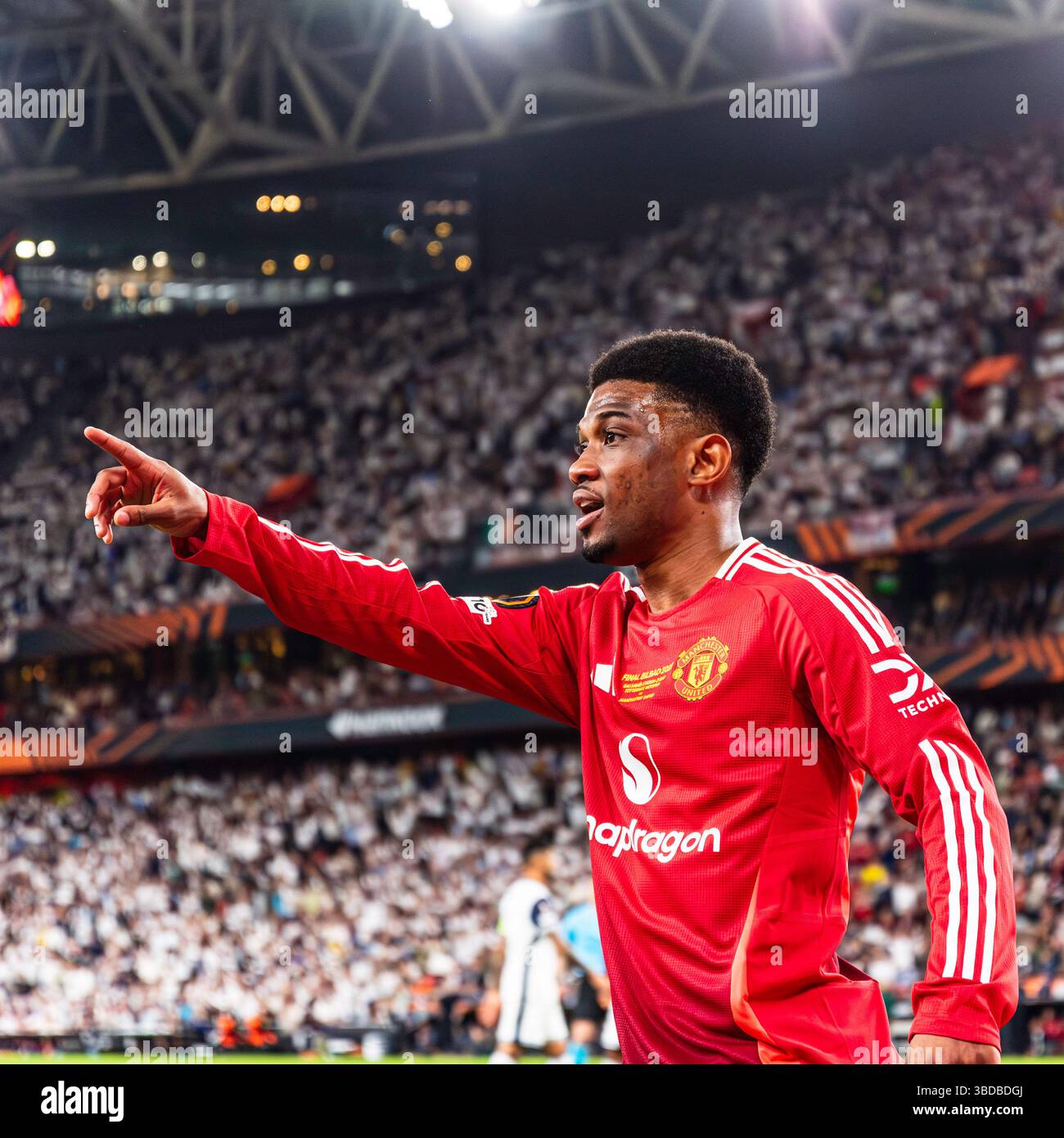 Bilbau, Bilbau, Spagna. 21 maggio 2025. Amad Diallo della squadra del Manchester United durante la finale di Europa League tra Tottenham e Manchester United al San Mames Stadium, 21 maggio 2025 crediti: Nuno Reisinho/ZUMA Press Wire/ZUMA Wire/Alamy Live News Foto Stock