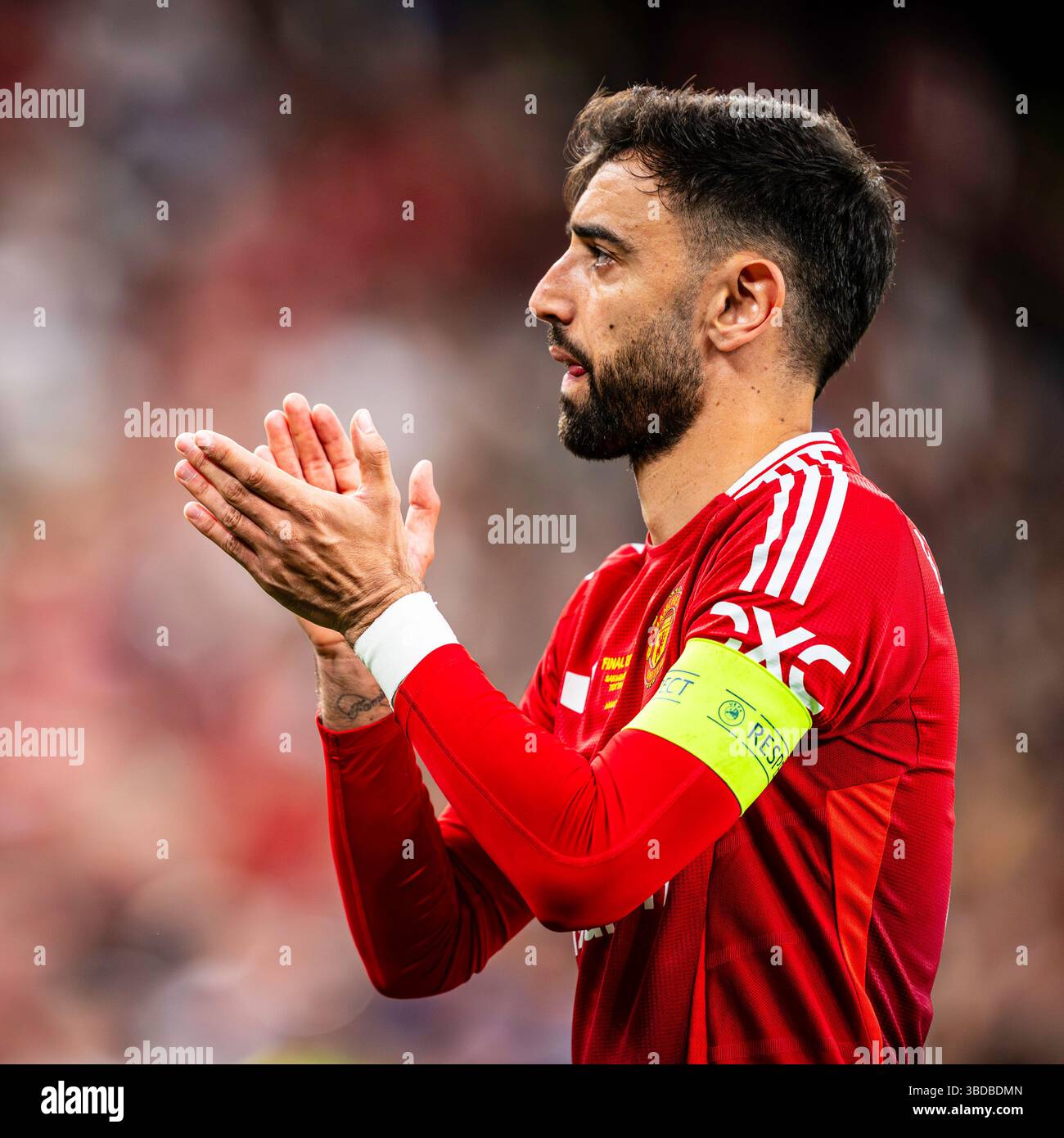 Bilbau, Bilbau, Spagna. 21 maggio 2025. Bruno Fernandes della squadra Manchester United durante la finale di Europa League tra Tottenham e Manchester United al San Mames Stadium, 21 maggio 2025 crediti: Nuno Reisinho/ZUMA Press Wire/ZUMA Wire/Alamy Live News Foto Stock