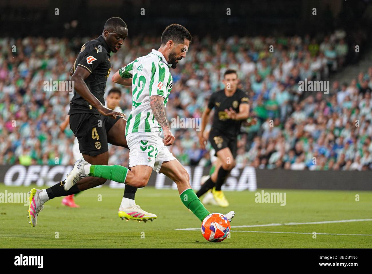 ISCO Alarcon (Real Betis) durante la partita di LaLiga tra Real Betis e Valencia CF, a Benito Villamarin il 23 maggio 2025 a Siviglia, Spagna Foto Stock