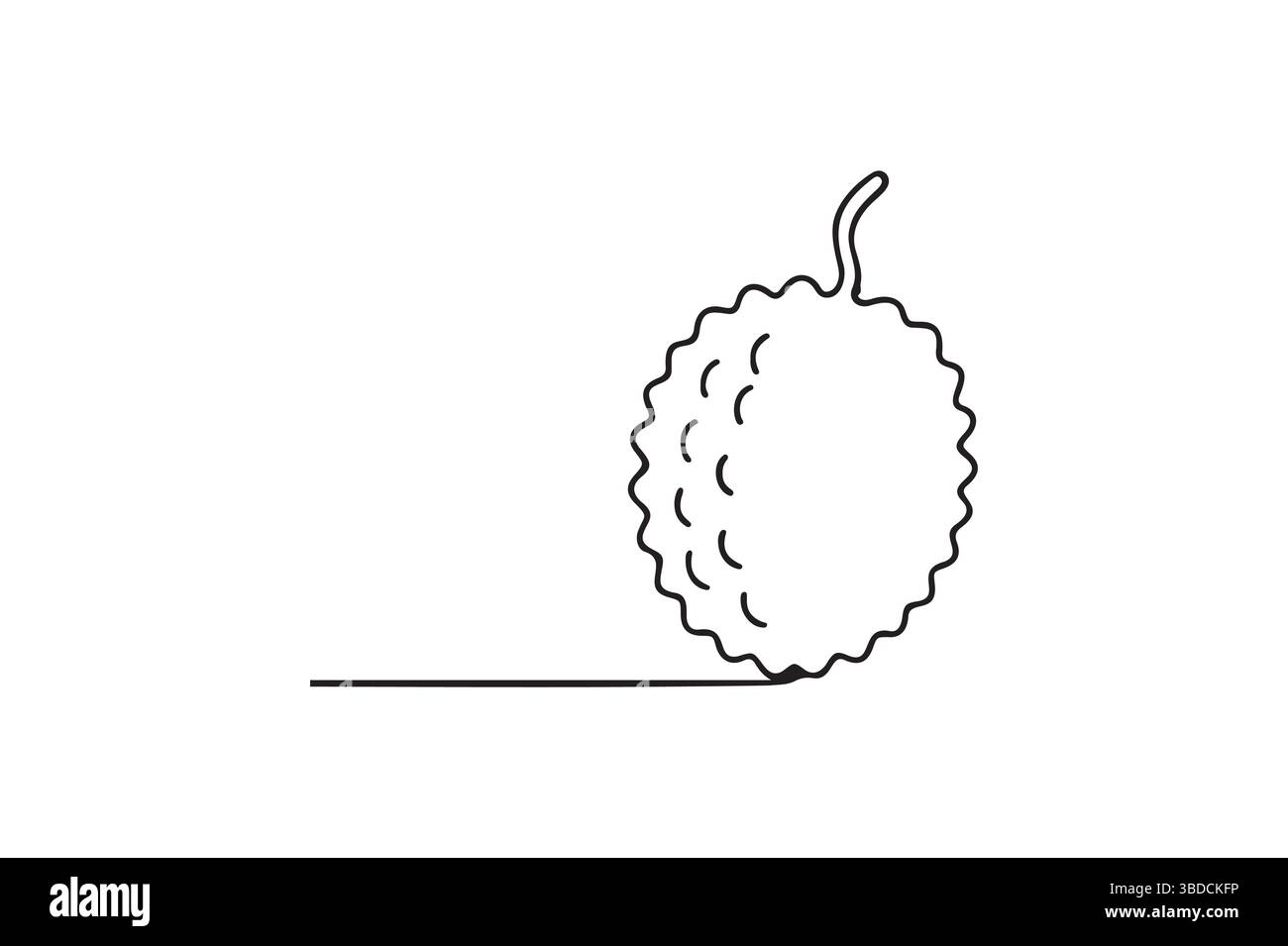 Lychee Fruit una linea continua disegnando un design minimalista Illustrazione Vettoriale