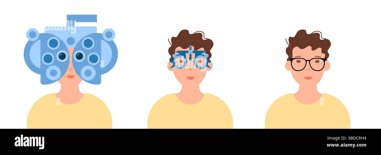 Immagine di un dispositivo per test oftalmici. Si tratta di un dispositivo utilizzato negli esami oculari per determinare la migliore prescrizione di lenti per un individuo. Foto Stock