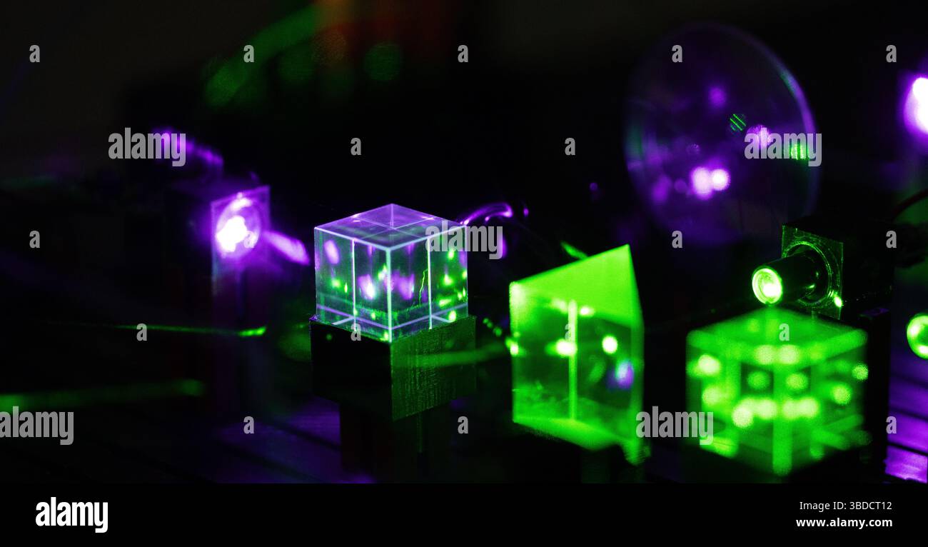 Esperimento ottico. Foto Stock