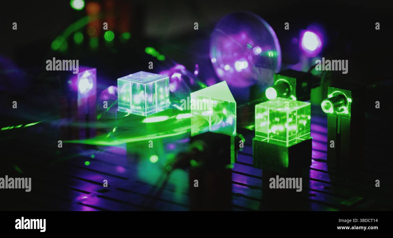 Esperimento ottico. Foto Stock