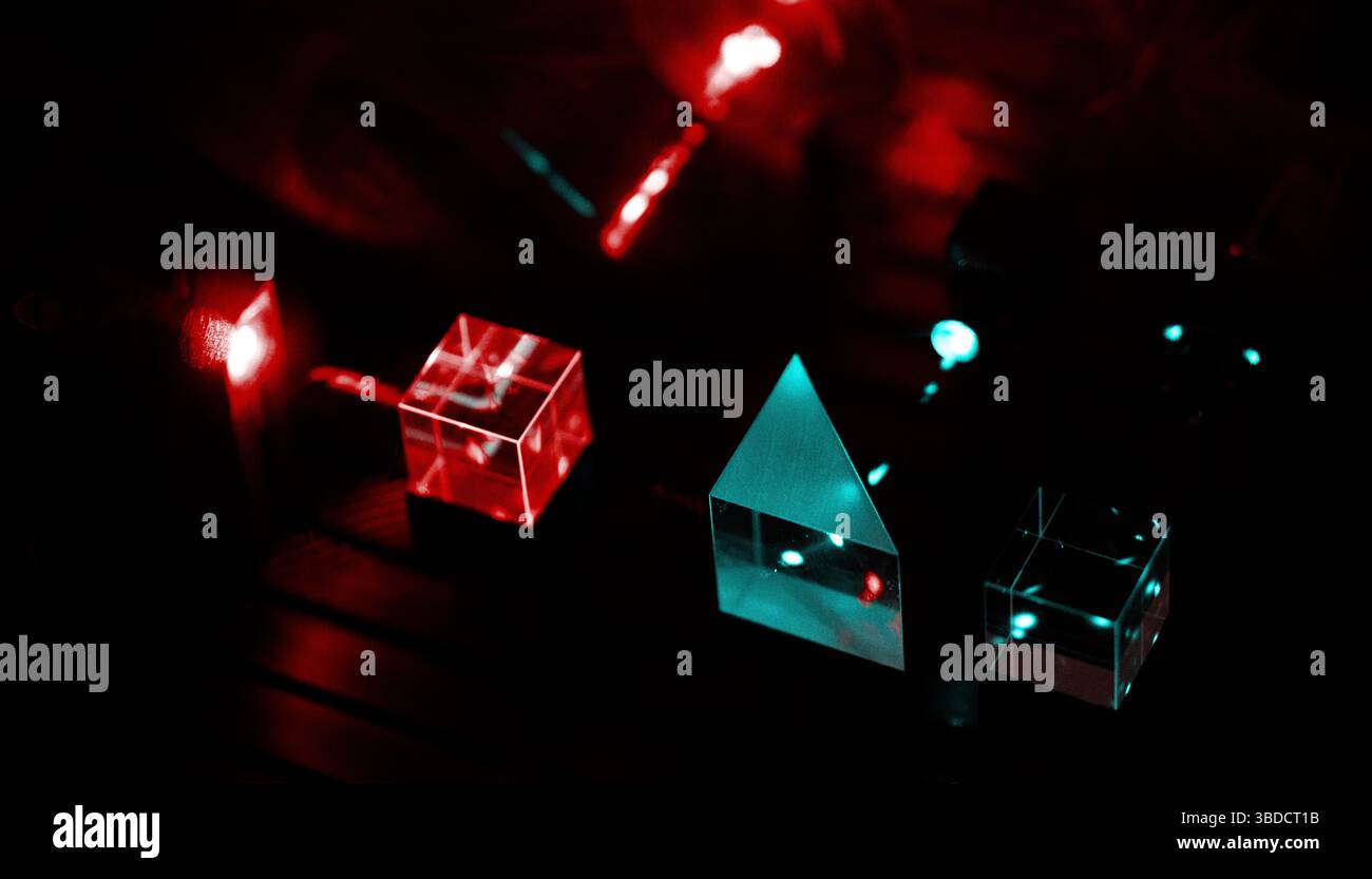 Esperimento ottico. Foto Stock