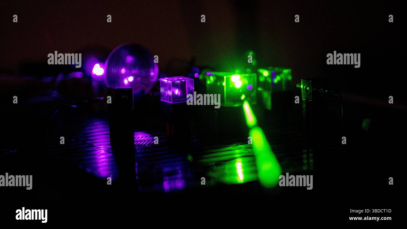 Esperimento ottico. Foto Stock