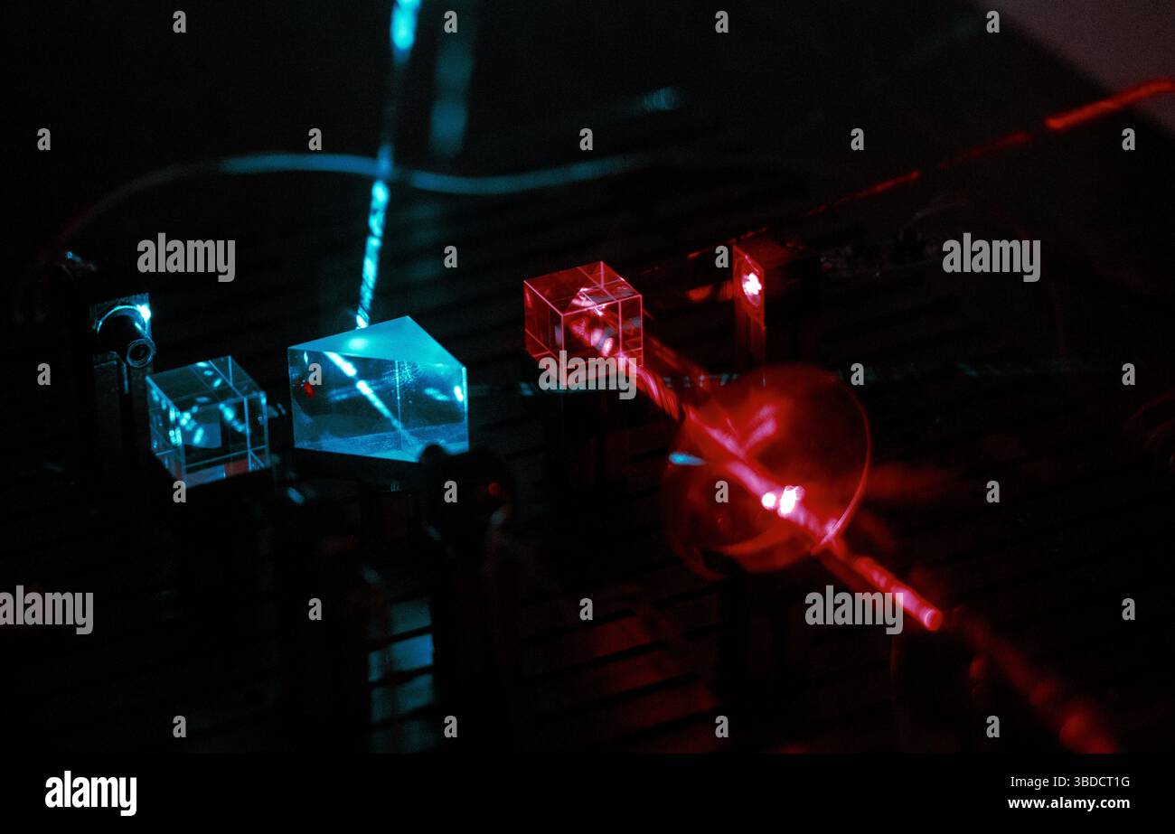 Esperimento ottico. Foto Stock