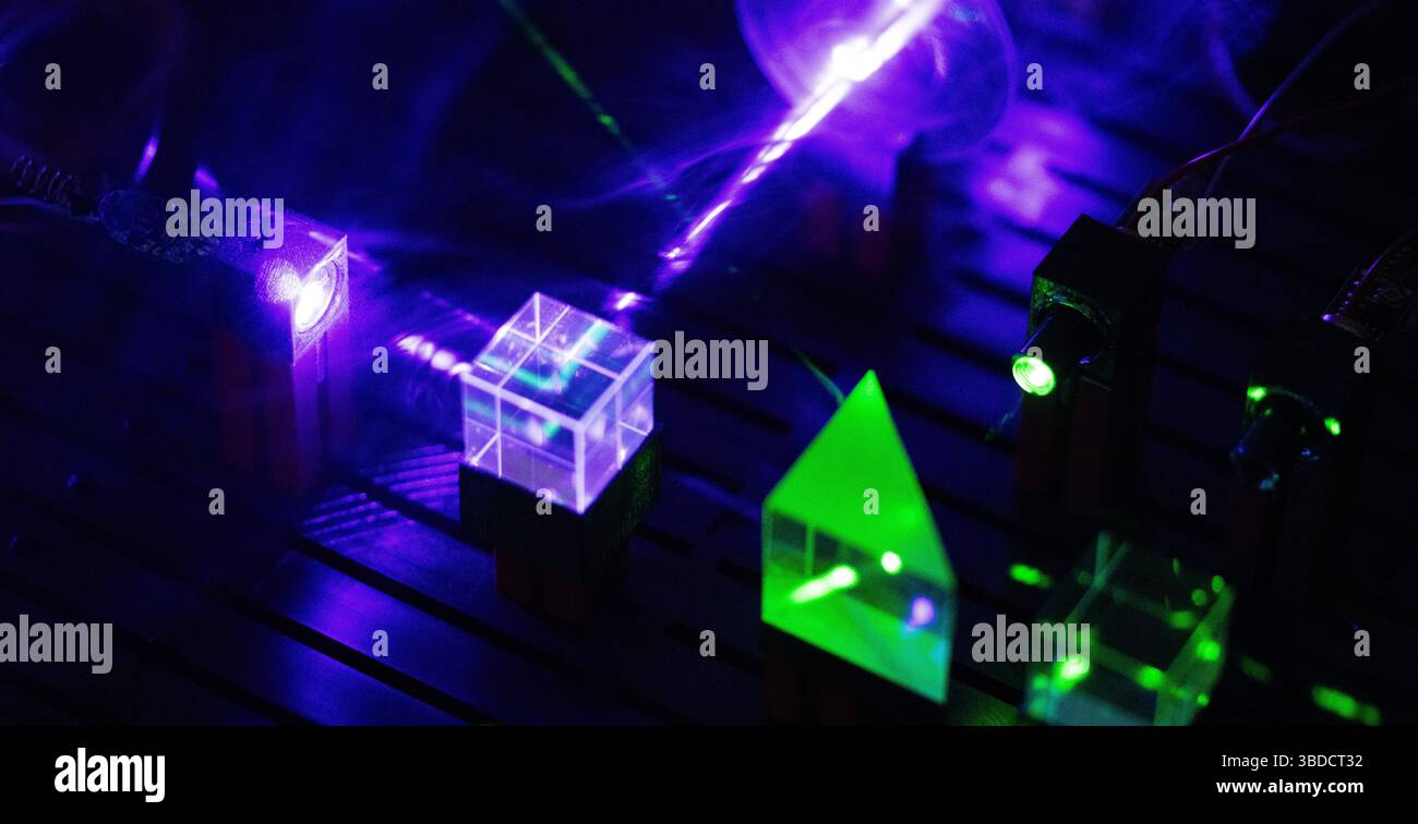 Esperimento ottico. Foto Stock