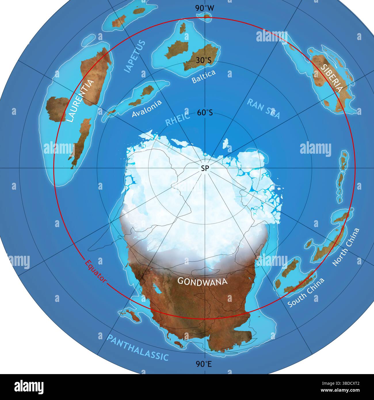 Ghiacciaio Ordovician Period Foto Stock