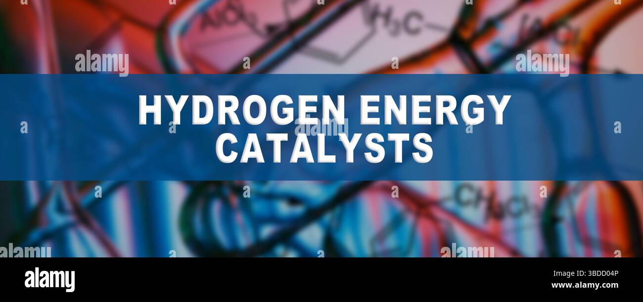 Catalizzatori di energia a idrogeno. Creare catalizzatori che facilitino la produzione, lo stoccaggio e il funzionamento delle celle a combustibile dell'idrogeno. Foto Stock