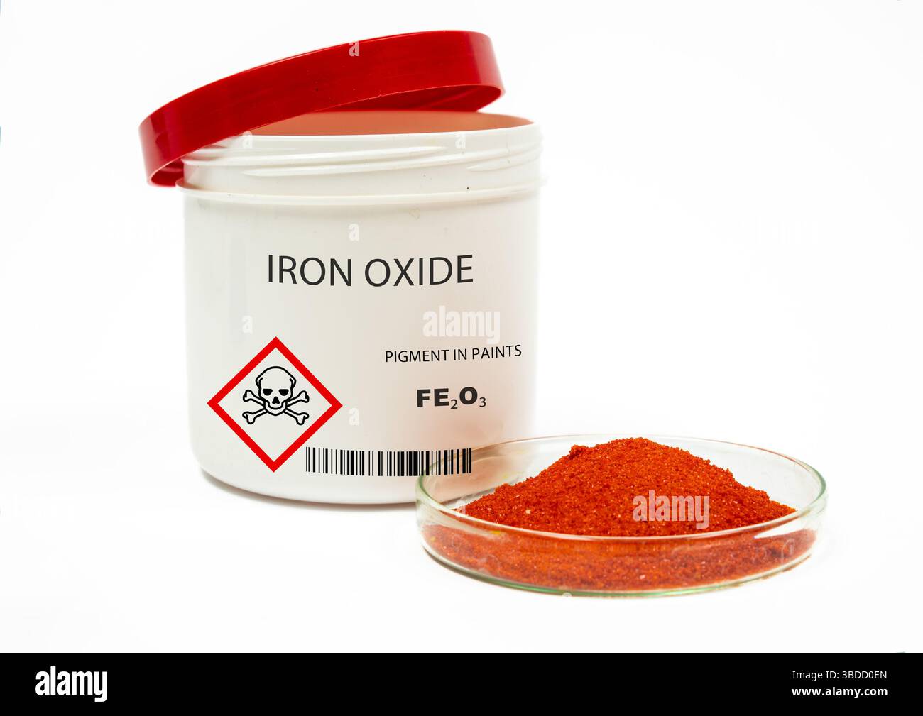 Ossido di ferro. Utilizzato in vernici e rivestimenti. Foto Stock