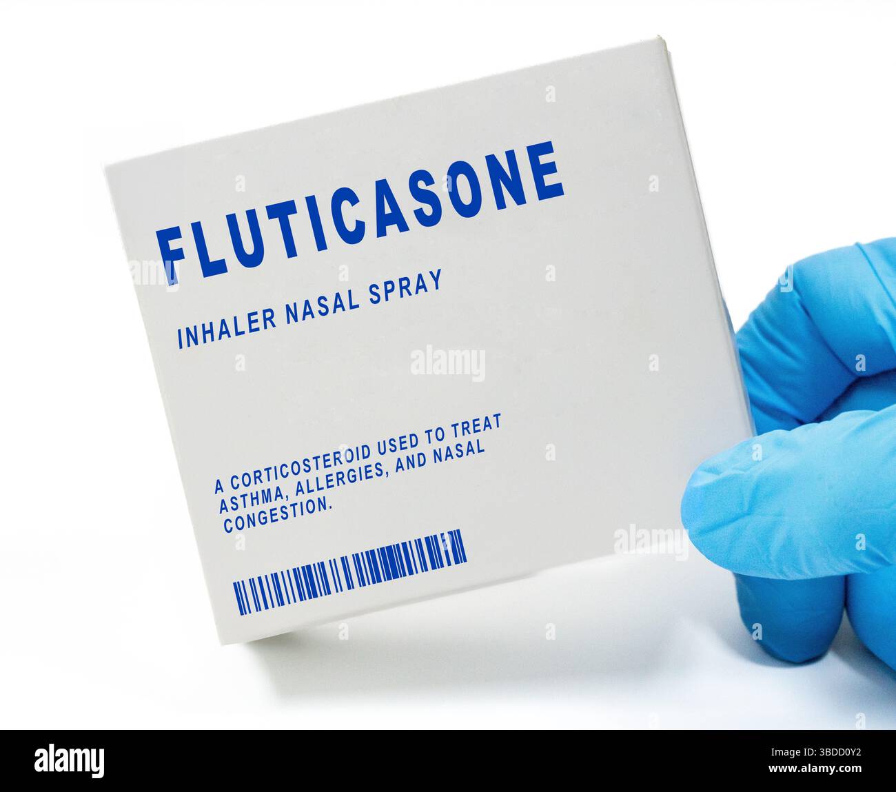 Fluticasone spray nasale. Un corticosteroide usato per trattare l'asma, le allergie e la congestione nasale. Foto Stock