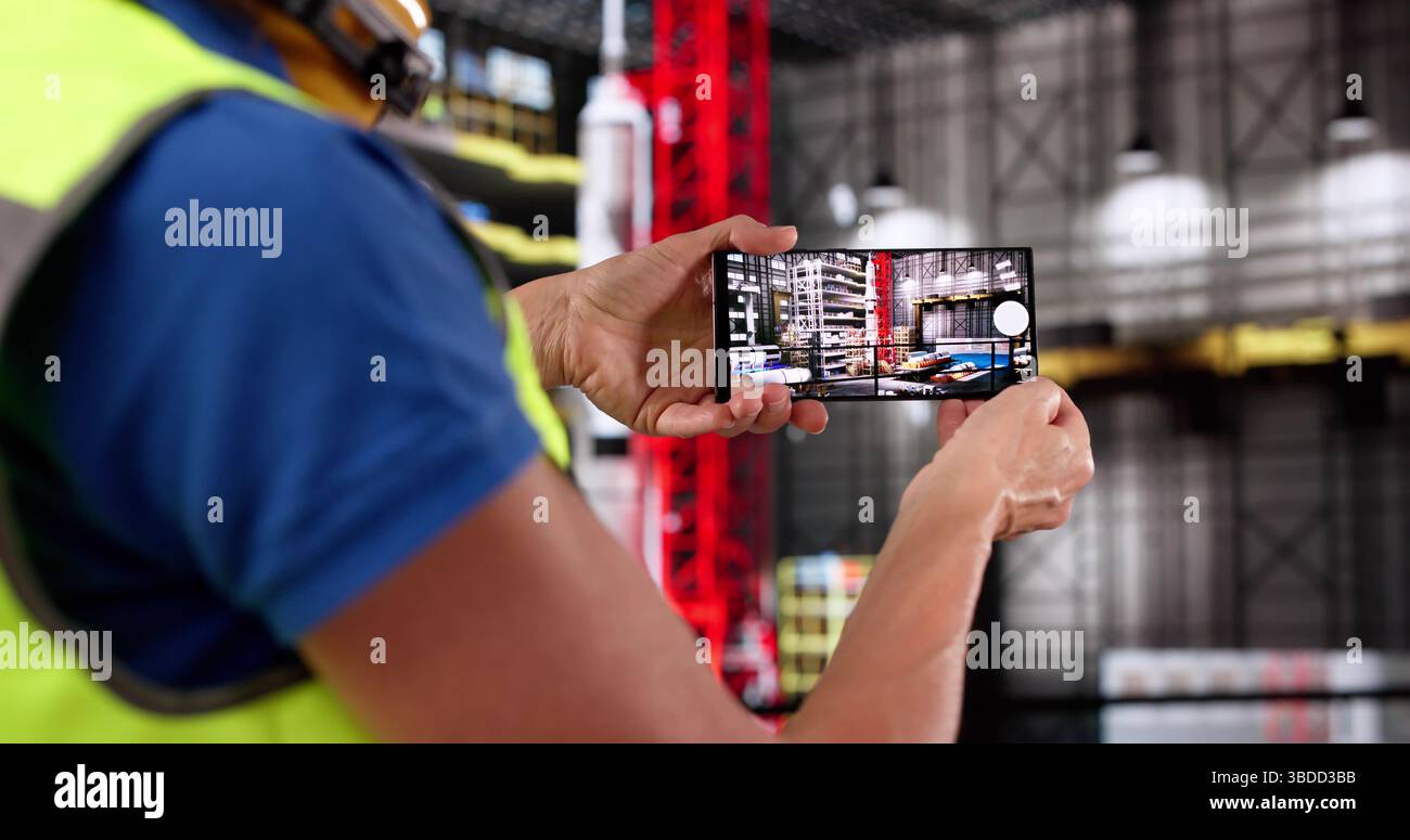 Cattura Il lancio di Un razzo con la tecnologia di visione della realtà aumentata Foto Stock