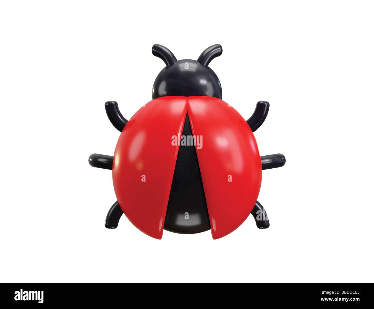 Bug icona del coleottero concetto di rendering 3d degli errori di ricerca, icona del vettore del software del computer Illustrazione Vettoriale