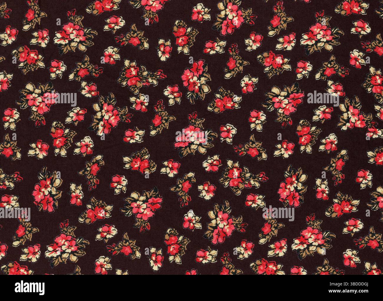 Motivo in cotone con stampa rosa, esempio di sfondo Foto Stock