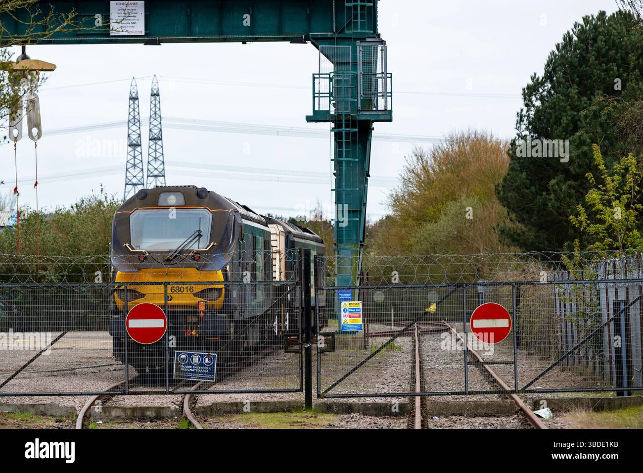 Treno diretto per le scorie nucleari Leiston Suffolk Foto Stock