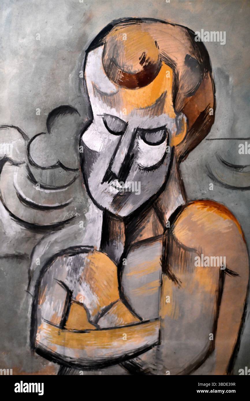 Uomo con armi incrociate, 1909, di Pablo Picasso, museo dell'Hermitage, San Pietroburgo Russia, Europa Foto Stock