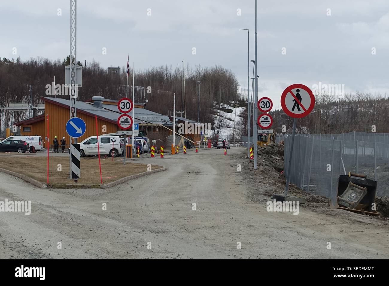 Il valico di frontiera di Kirkenes in Norvegia, la porta d'accesso alla Russia Foto Stock