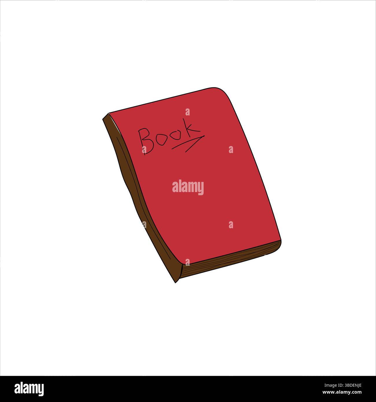 Illustrazione del libro cartaceo chiuso rosso disegnato a mano Illustrazione Vettoriale