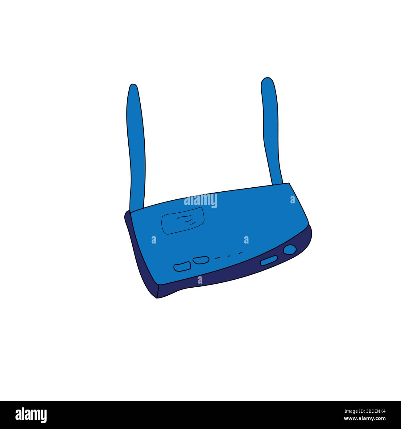 Icona del router Wi-Fi wireless disegnata a mano Illustrazione Vettoriale