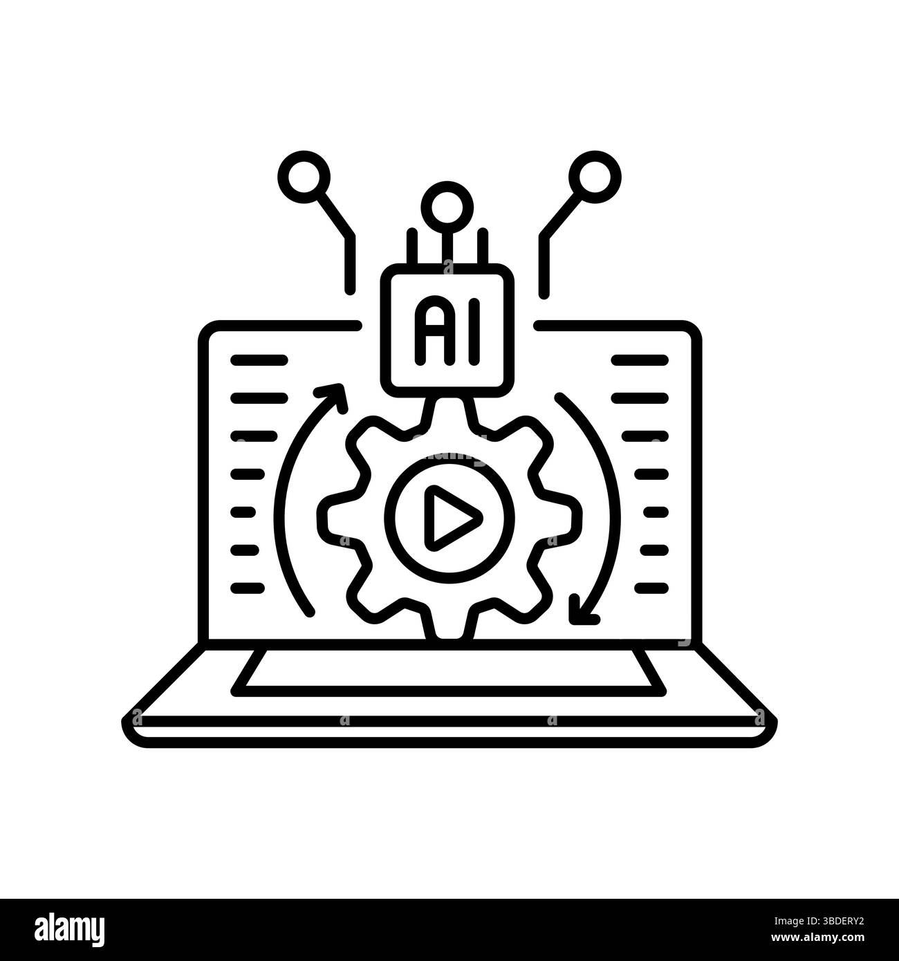 icona della linea nera dei materiali di apprendimento per la selezione automatica per progetti digitali e di stampa. Icone di pulizia minime per applicazioni e siti Web. Icone semplici e moderne Illustrazione Vettoriale