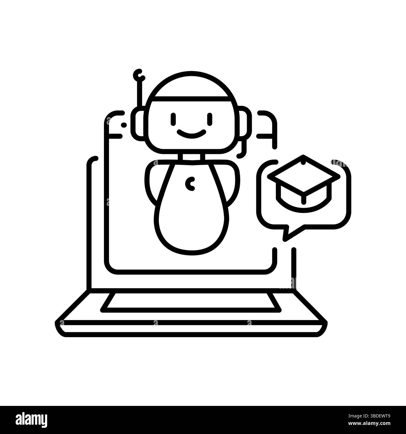 icona della linea nera per la guida virtuale per progetti digitali e di stampa. Icone di pulizia minime per applicazioni e siti Web. Icone semplici e moderne per UI UX e brandin Illustrazione Vettoriale
