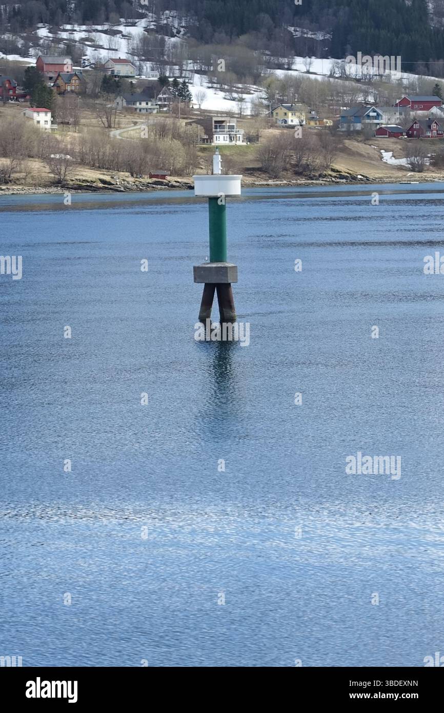 Segni di navigazione nei fiordi della Norvegia Foto Stock