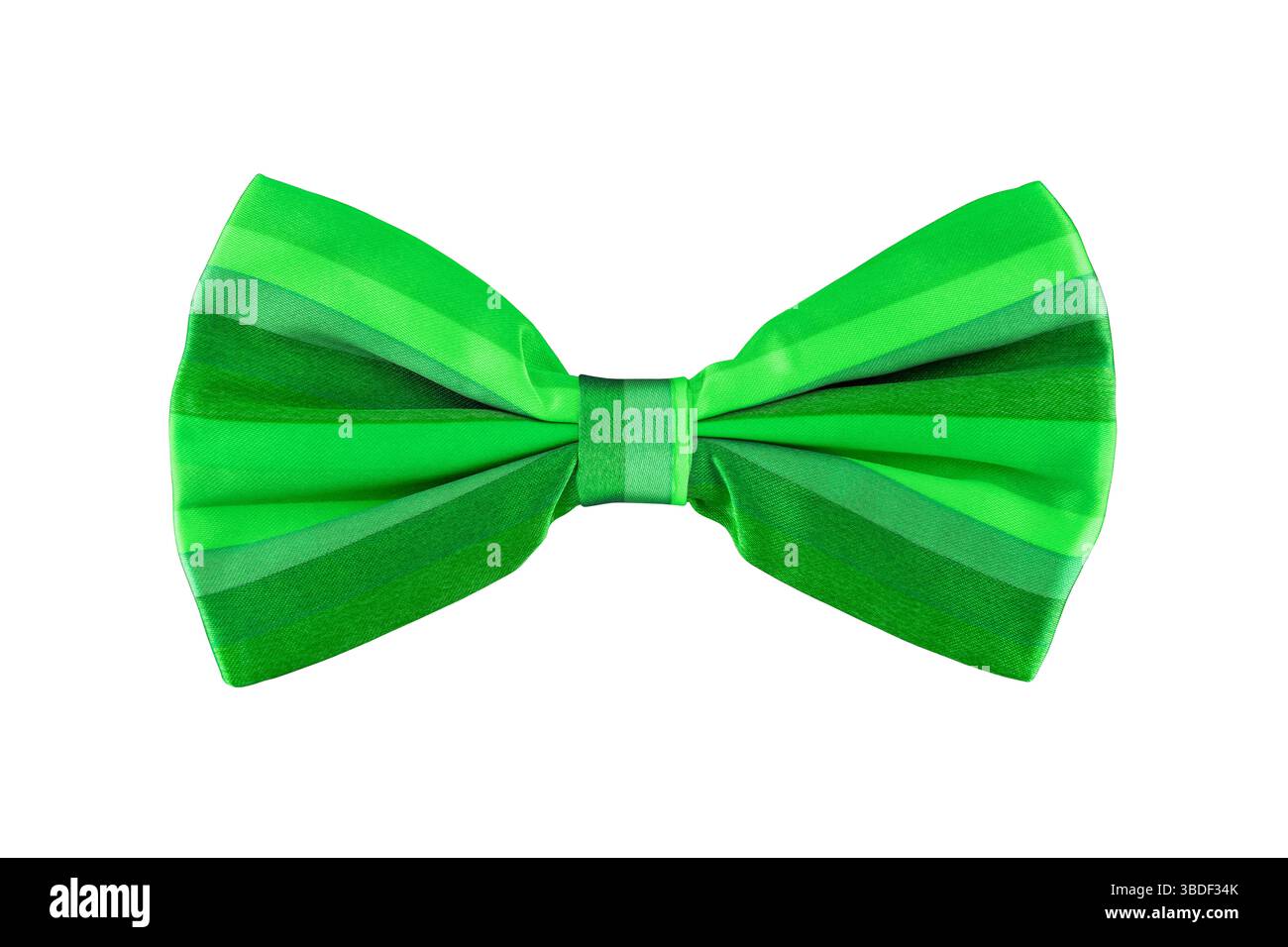 Papillon verde brillante isolato su sfondo bianco come concetto per il giorno di San Patrizio Foto Stock