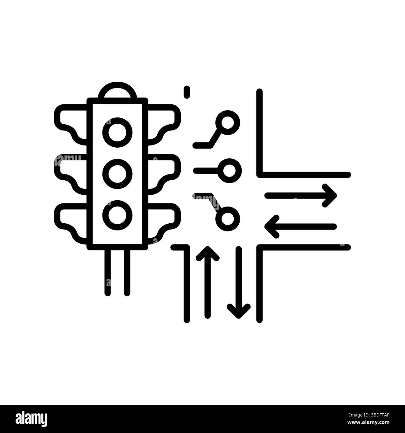 Icona della linea di ottimizzazione del semaforo. Elemento isolato vettoriale. Traccia modificabile. Illustrazione Vettoriale