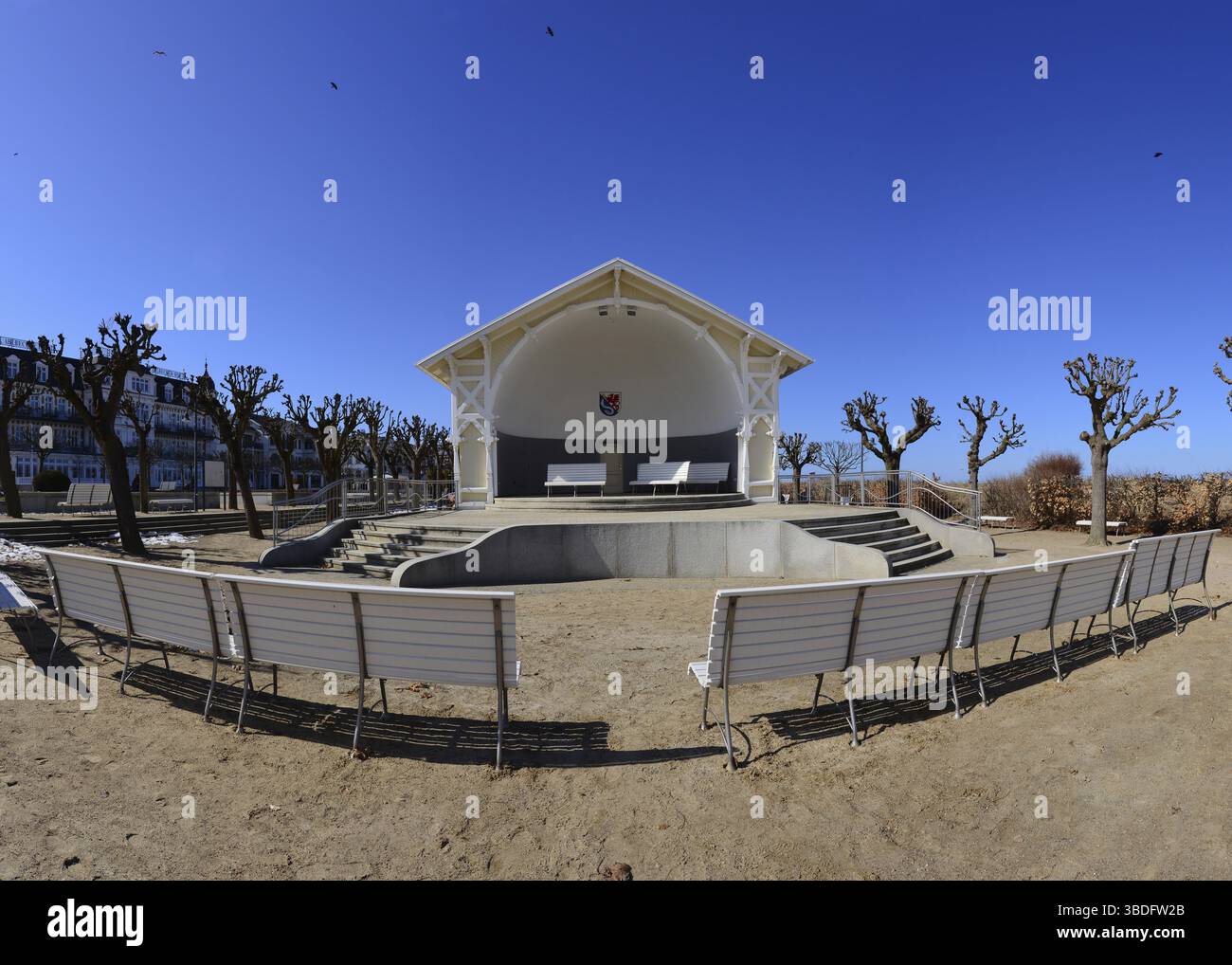 Mar Baltico, la località balneare di Ahlbeck è un distretto del comune di Heringsdorf località baltica e la più orientale delle località imperiali o Foto Stock