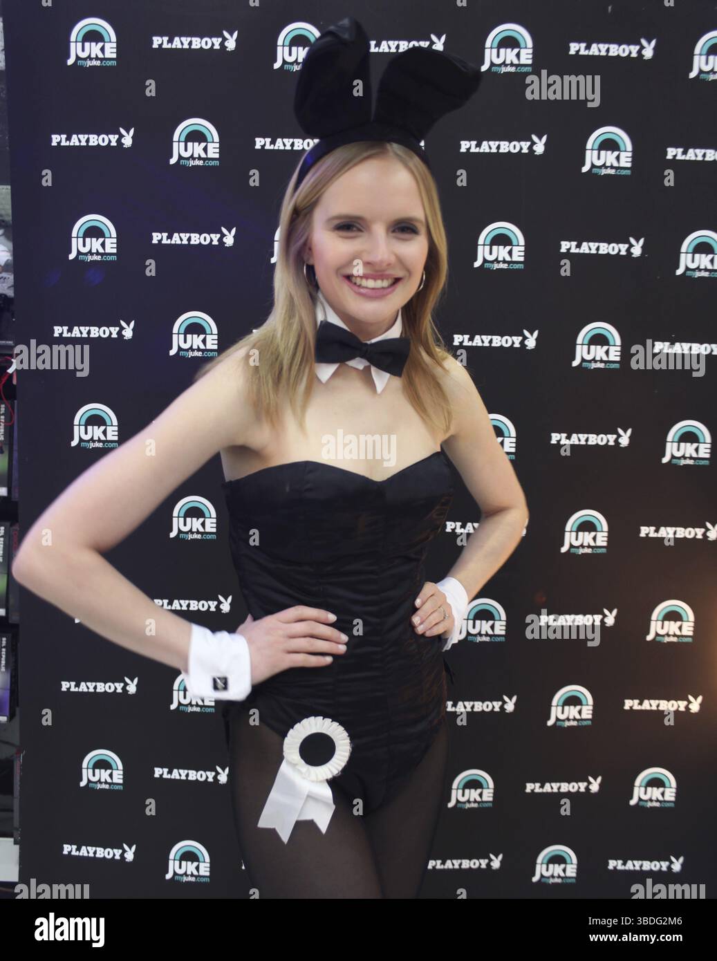 La compagna di giochi Lisa Heyse (nella rivista Playboy febbraio 2012) all'evento promozionale 2014 a Magdeburgo Foto Stock