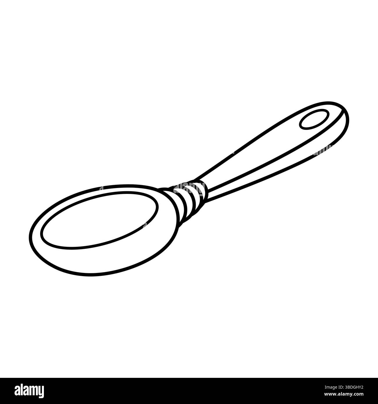 Illustrazione vettoriale profilo cucchiaio. Questa illustrazione vettoriale mostra un semplice cucchiaio disegnato con un contorno nero. Illustrazione Vettoriale