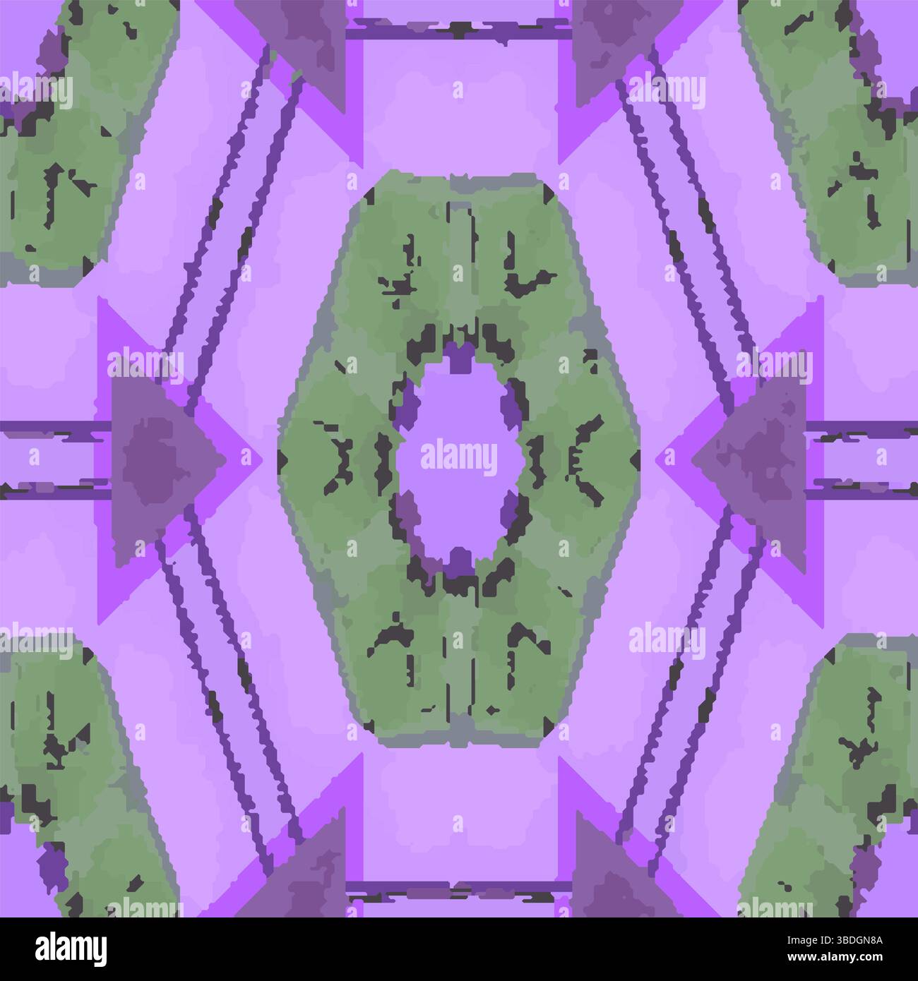 Ripetizione vettoriale geometrica verde viola Illustrazione Vettoriale