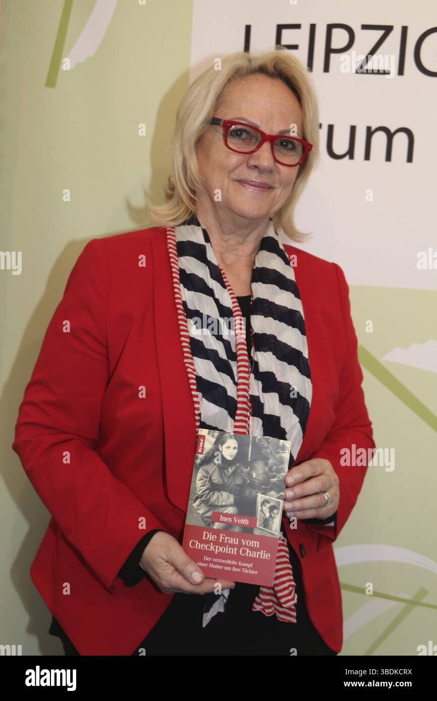 Jutta Fleck (Jutta Gallus-Die Frau vom Checkpoint Charlie) am 15.03.2014 auf der Leipziger Buchmesse 2014, Jutta Fleck (Jutta Gallus-The Woman from CH Foto Stock