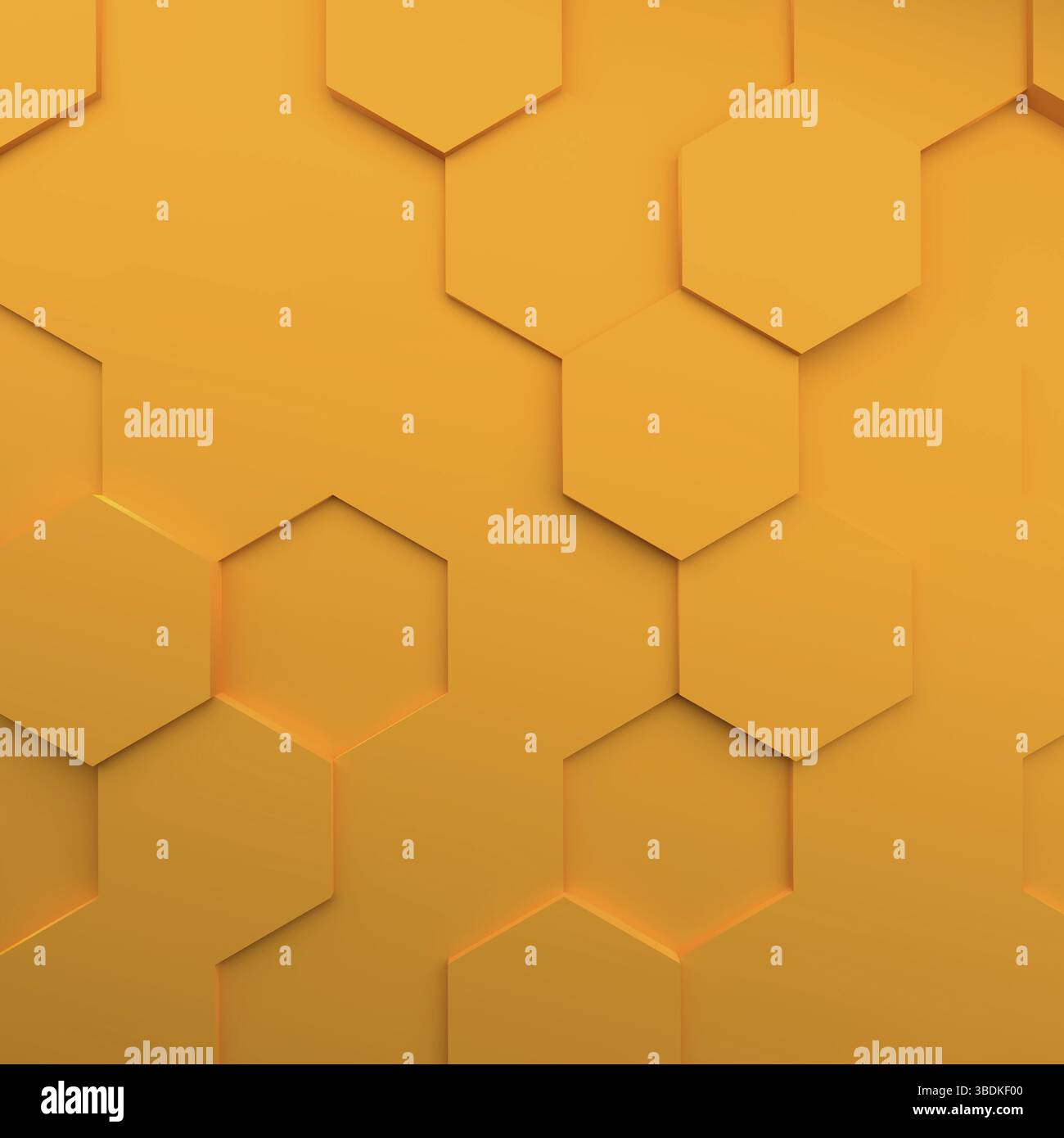 Astratto moderno sfondo a nido d'ape in giallo, rendering 3d Foto Stock