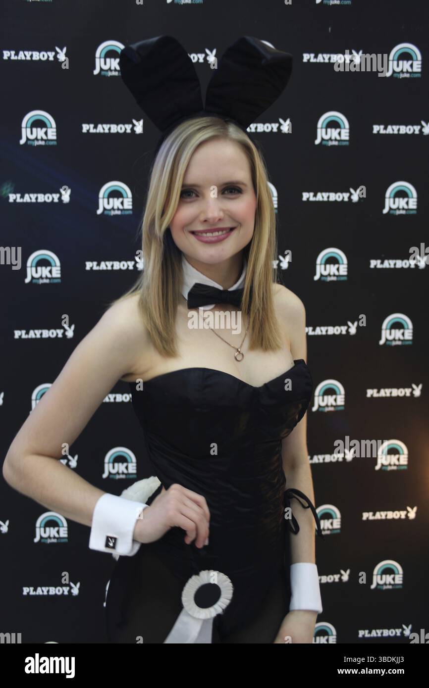 La compagna di giochi Anna Heyse (sulla rivista Playboy febbraio 2012) all'evento promozionale 2014 a Magdeburgo Foto Stock