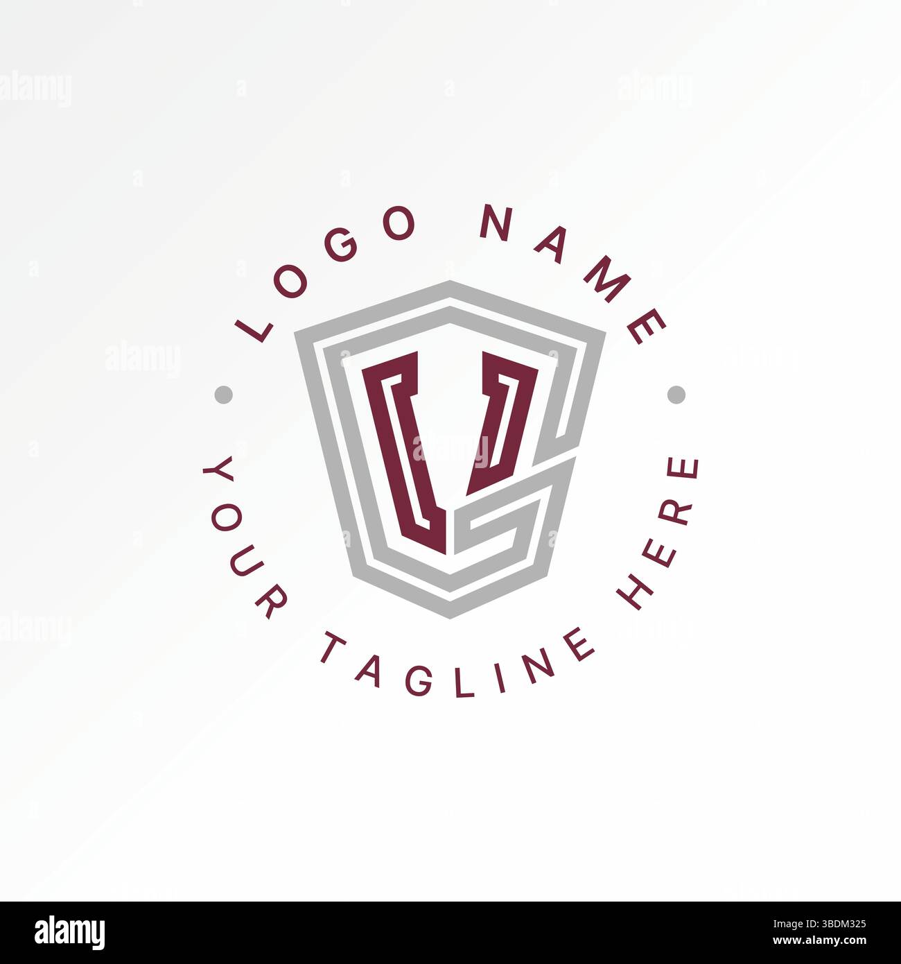 Design del logo concept grafico immagine vettoriale premium creativa top sell lettera GV VG doppia linea font shield Guard soldato forza militare difesa Illustrazione Vettoriale