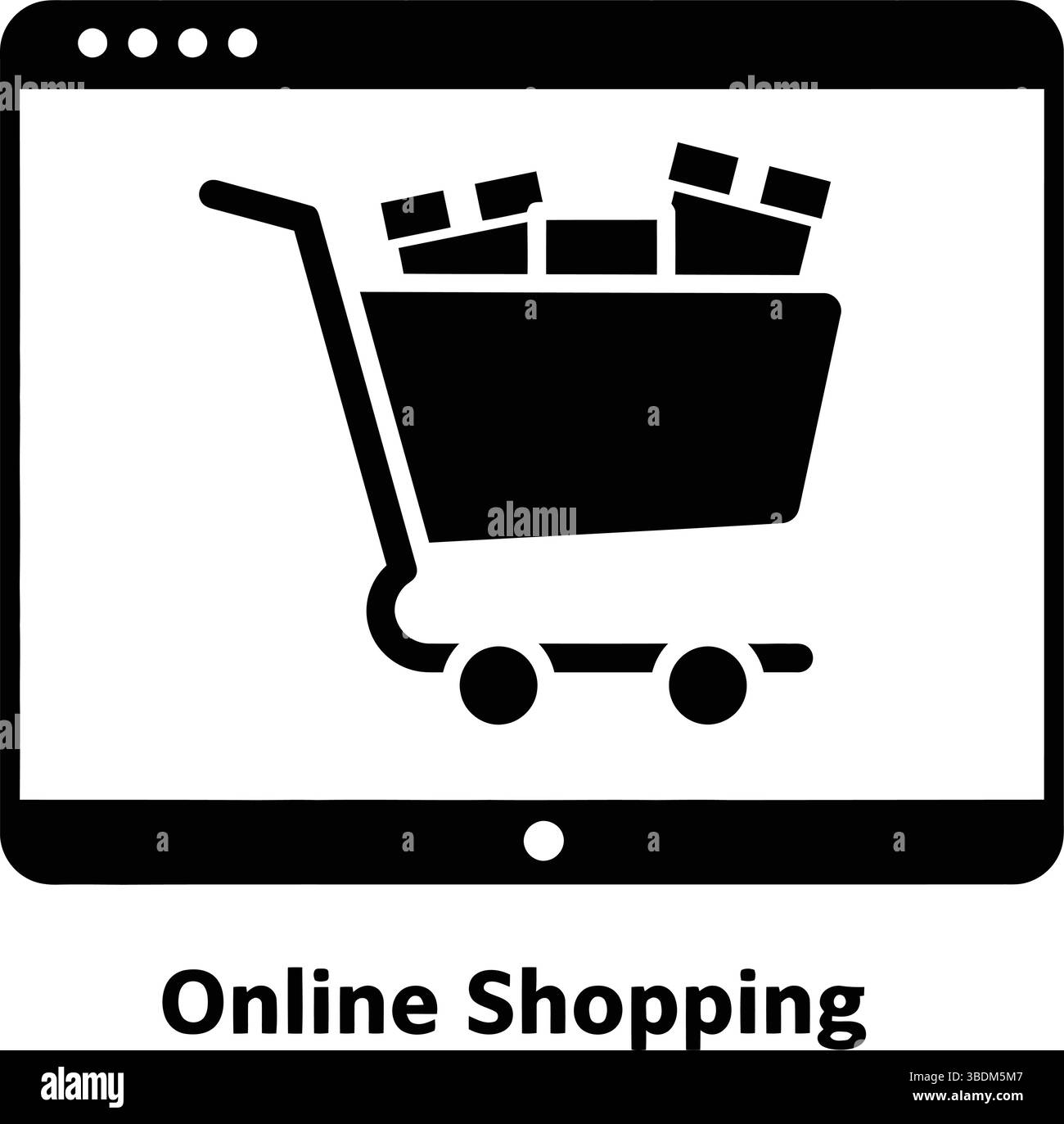 Icona dello shopping online - simbolo dell'e-Commerce digitale per la vendita al dettaglio Illustrazione Vettoriale