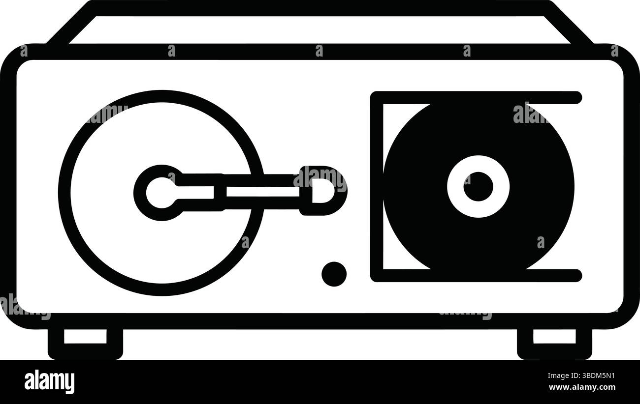 Icona radio retro su sfondo scuro Illustrazione Vettoriale