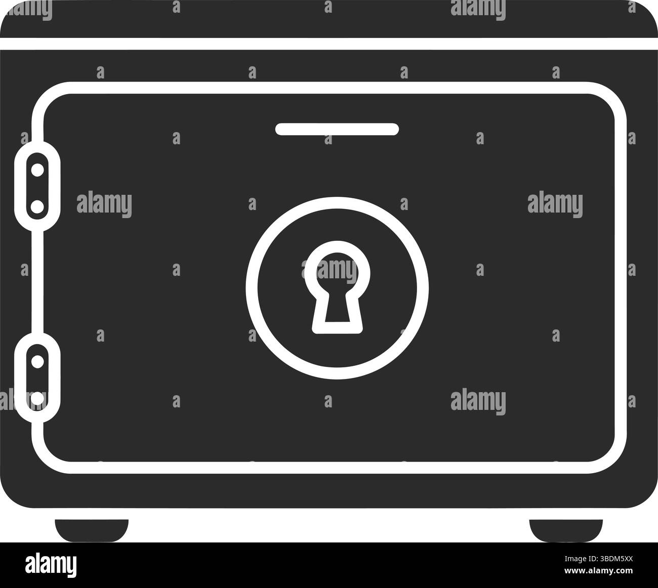 Icona sicurezza sicura - illustrazione vettoriale in bianco e nero Illustrazione Vettoriale