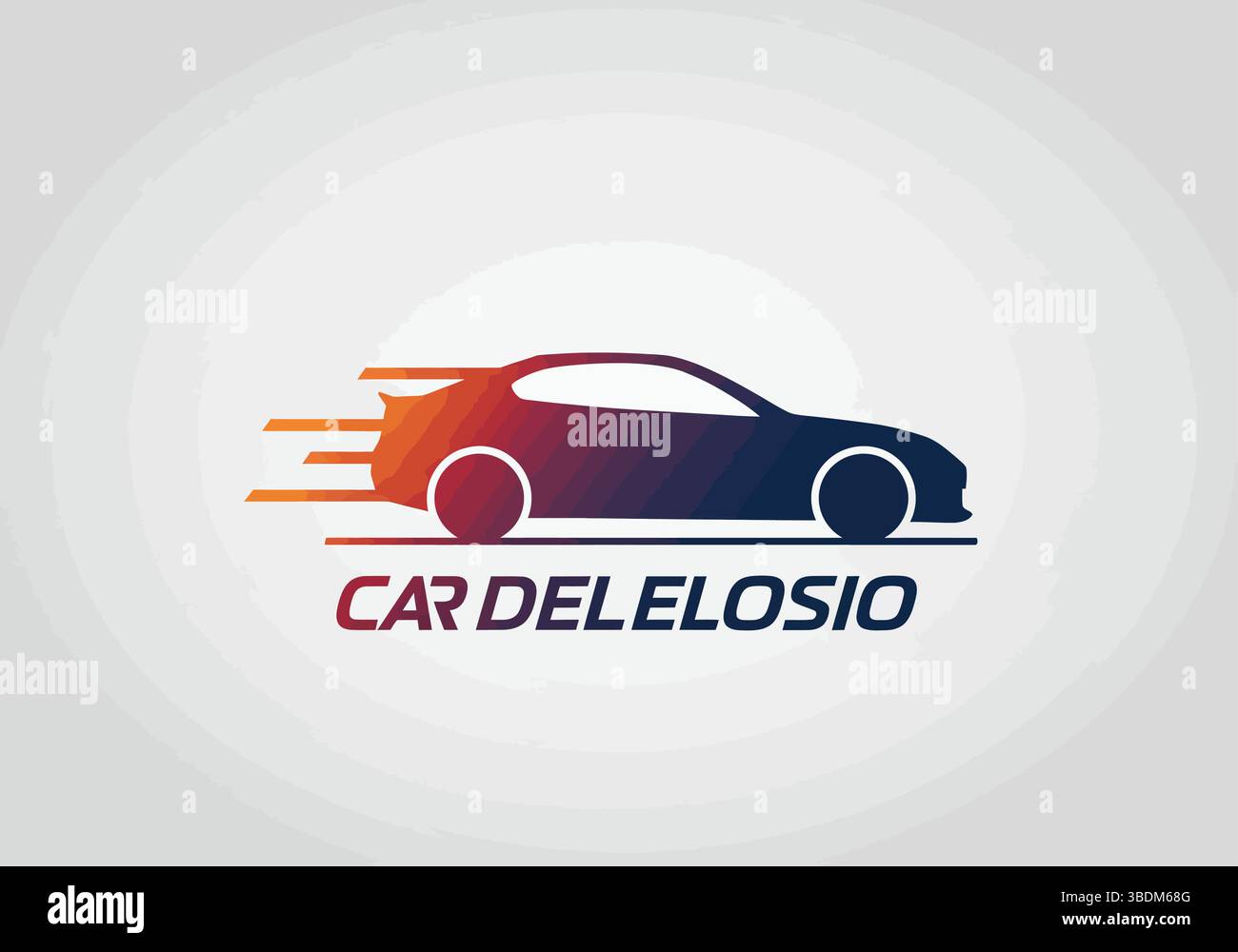 Elegante design del logo automobilistico – concetto di branding Delelosio per auto Illustrazione Vettoriale